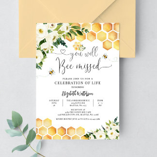 Hummel Honey Bee Celebration of Life Memorial Einladung