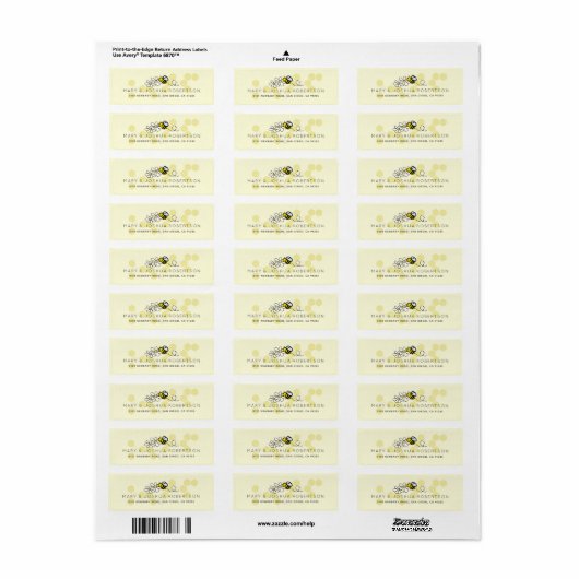 Hummel / Honey Bee & Daisy Yellow Address Label (Vorne)