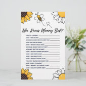 Hummel Honey Bee, die Mommy Baby Shower Game kennt Briefpapier (Stehend Vorderseite)