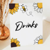 Hummel Honey Bee Drink Drink Table Party Zeichen Sockelschild