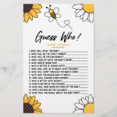 Hummel Honey Bee Guess Who! Baby Shower Game Briefpapier (Vorderseite)