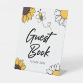 Hummel Honey Bee Guest Book Party Sign Sockelschild (Vorderseite)