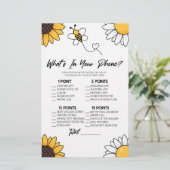 Hummel Honey Bee in Ihrem Handy Baby Shower Game Briefpapier (Stehend Vorderseite)