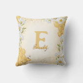 Hummel Honey Bee Monogram Name Kid Baby Kinderzimm Kissen (Rückseite)