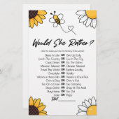 Hummel Honey Bee würde sie eher Baby Shower Game Briefpapier (Vorne/Hinten)