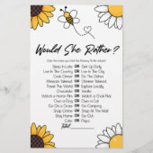 Hummel Honey Bee würde sie eher Baby Shower Game Briefpapier (Vorderseite)