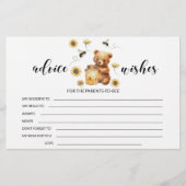 Hummel Honigbiene Babydusche Wünsche Karte (Vorderseite)