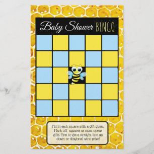 Hummel Honigbiene Themen-Baby-Shower-Spiele Flyer