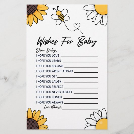 Hummel Honigbienen für Kinderdusche Briefpapier (Vorderseite)