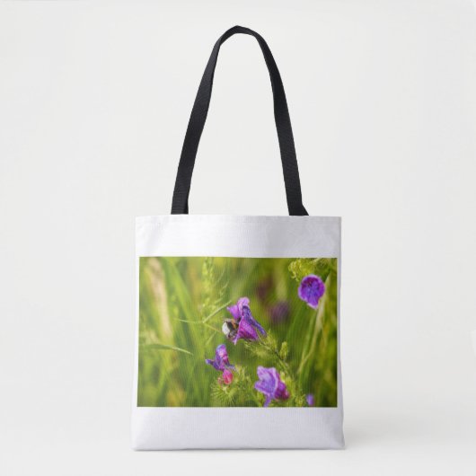 Hummel in Blüte Tasche (Vorderseite)