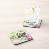 Hummel in den Blume Getränkeuntersetzer (Rechte Seite)