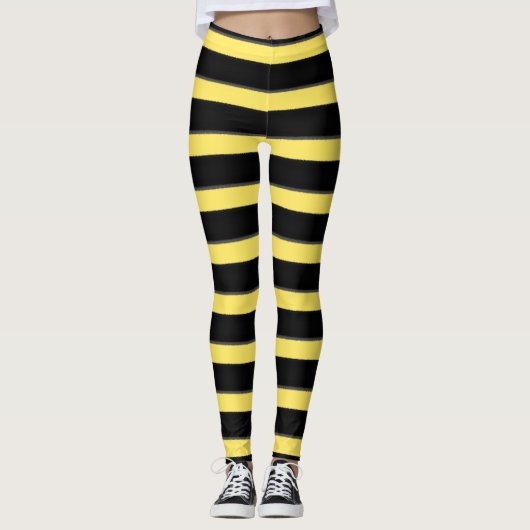 Hummel-inspiriertes schwarzes/gelbes leggings (Vorderseite)