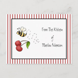 Hummel-Kirsch-Rezeptkarten Postkarte