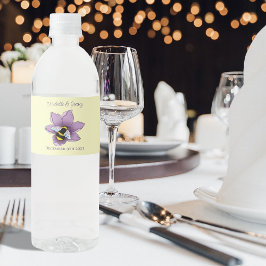 Hummel Lavendel Blume Gelb Wasserflaschenetikett