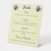 Hummel Lavendel Blume Gelbe Getränke Menü Sockelschild (Vorderseite)