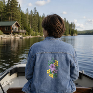 Hummel-Lavendelblüten Gelb Jeansjacke