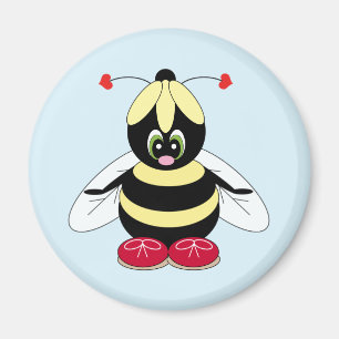 Hummel mit Blumen-Hut-Magneten Magnet