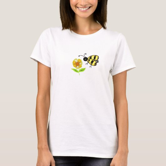 Hummel mit gelber Blume T-Shirt (Vorderseite)