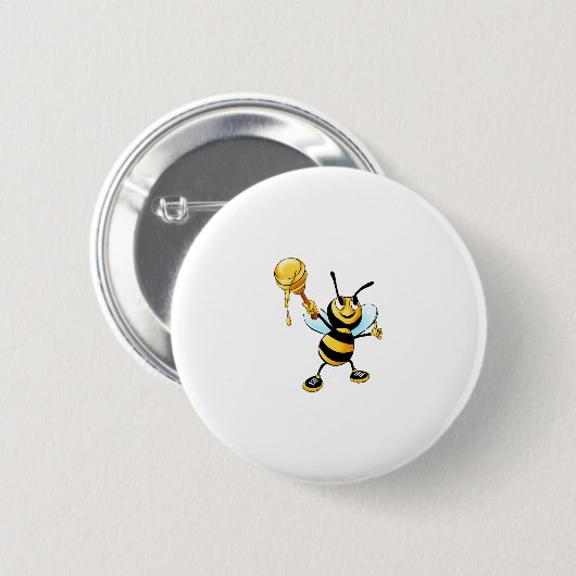 Hummel mit Honig Button (Vorne & Hinten)