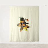 Hummel mit Pollen Wandteppich (Vorderseite)