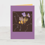 Hummel mit Veilchen auf Karte (Vorderseite)