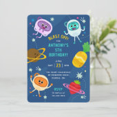 Hummel Nummern Weltraum Geburtstag Einladung (Stehend Vorderseite)