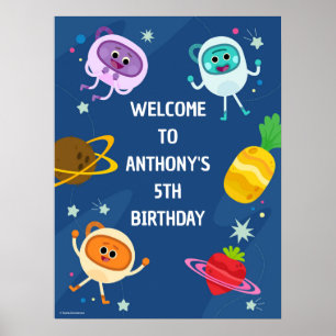 Hummel Nummern Weltraum Geburtstag Willkommen Poster