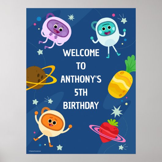 Hummel Nummern Weltraum Geburtstag Willkommen Poster (Vorne)