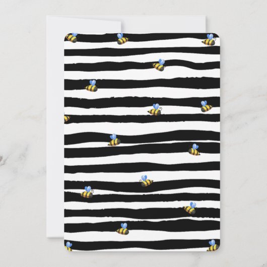 Hummel Oh Babee Yellow Schwarz-weiß Baby Dusche Einladung (Rückseite)