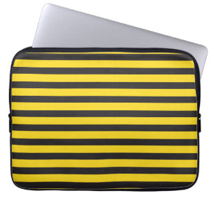 Hummel Schwarz Gelbe Horizontale Streifen Laptopschutzhülle