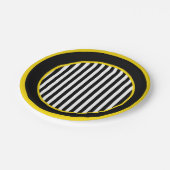 Hummel Schwarz-weiße Gelbe Biene Thema Kinderdusch Pappteller (Schrägansicht)