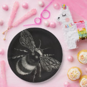 Hummel-Schwarzweiss-Motiv huscht herüber Pappteller (Party)