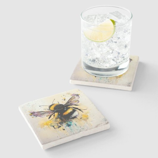 Hummel-Stone-Untersetzer Steinuntersetzer (Seitenansicht)