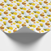 Hummel- und Blumenmuster Geschenkpapier (Ecke)