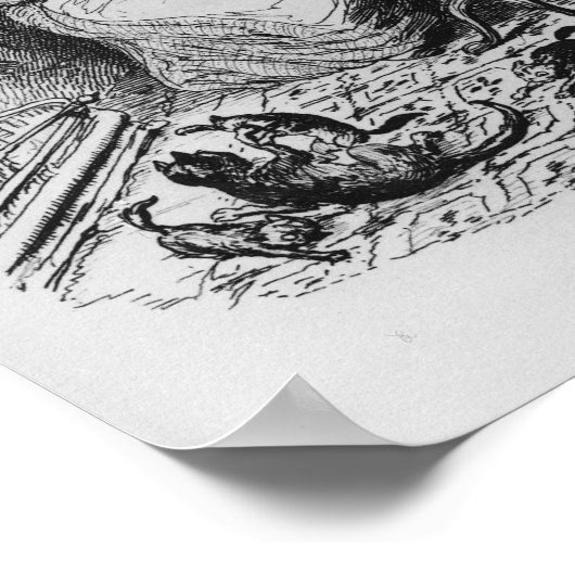 Hummel und Frau Corney nehmen Tee Poster (Ecke)