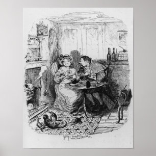 Hummel und Frau Corney nehmen Tee Poster