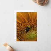 Hummel und Sonnenblumen Mitteilungskarte (Vorderseite/Rückseite Beispiel)