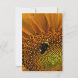 Hummel und Sonnenblumen Mitteilungskarte