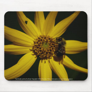 Hummel und Sonnenblumen Mousepad
