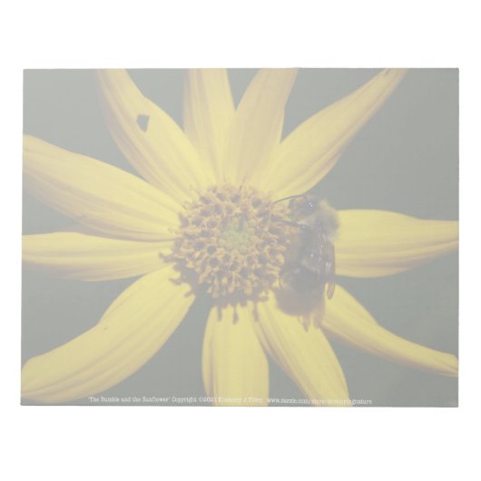 Hummel und Sonnenblumen Notizblock (Vorderseite)