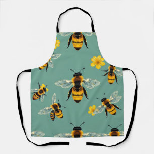Hummel-Wasserfarbe Realistische Honigwabe Schürze