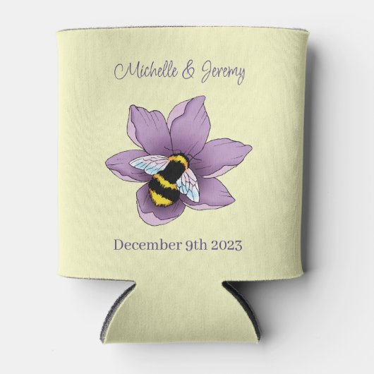 Hummeladenkäfer Blume Gelbe Hochzeit Dosenkühler (Vorderseite)