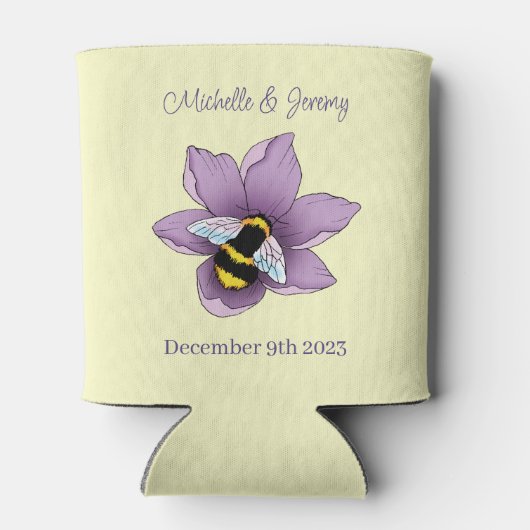 Hummeladenkäfer Blume Gelbe Hochzeit Dosenkühler (Rückseite)