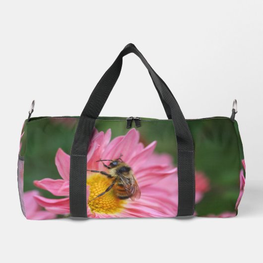 Hummelbiene auf Daisy-Blume Personalisiert Duffle Bag (Rückseite)