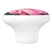 Hummelbiene auf rosa Daisy Blume 2 Keramikknauf (Seitenansicht)