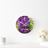 Hummelbiene auf Wild-Lupine-Blume Personalisiert Runde Wanduhr (Zuhause)