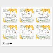 Hummelbiene | Baby Dusche Gefallen Quadratischer Aufkleber (Blatt)