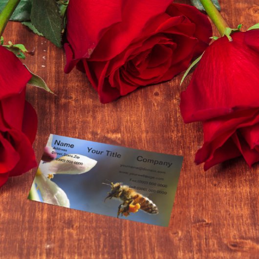 Hummelbiene, die alle von Pollen bedeckt sind Visitenkarte