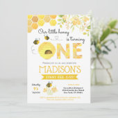 Hummelbiene Erste Party Einladung zum 1. Geburtsta (Stehend Vorderseite)