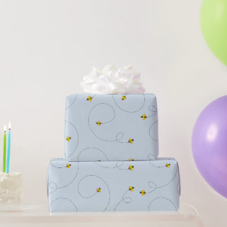 Hummelbienen Blue Baby Dusche Nahtlos Geschenkpapier